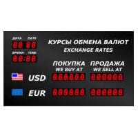 Цифровое табло курсов валют для помещения банков и обменных пунктов 30002