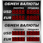 Уличное одностороннее табло котировок валют повышенной яркости 82270