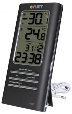 Цифровой термометр с часами и календарем 2309