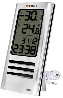 Цифровой термометр для пластиковых окон с часами 02301